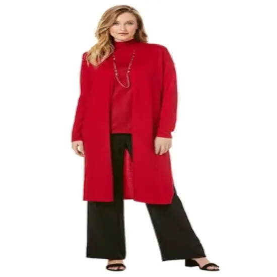 Jessica London Women&rsquo;s Plus Size Cotton Cashmere Duster Sweater image {5}