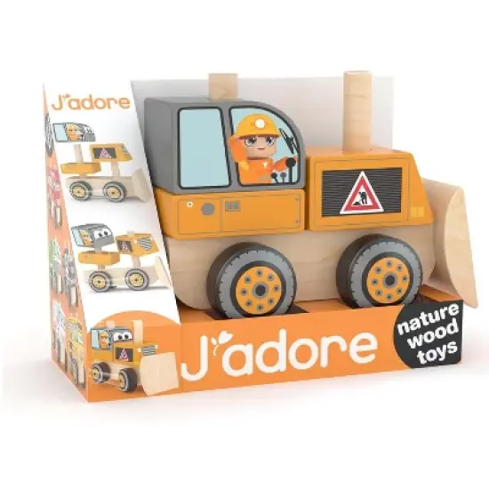 J'adore Bulldozer Wooden Stacking Toy image {2}