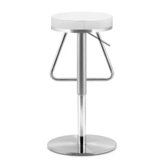 22" Nostalgic Plush Adjustable Barstool White - ZM Home image {4}