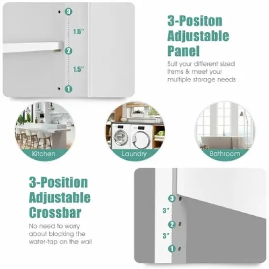 Costway Bathroom  Over The Toilet Storage Cabinet   with Adjustable Shelf image {5}