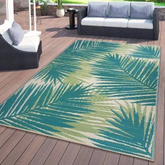 World Rug Gallery Floral Tropical Reversible Plastic Outdoor Rugs image {1}