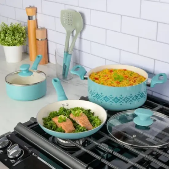 Spice by Tia Mowry Savory Saffron 7pc Healthy Nonstick Ceramic Cookware Set image {9}