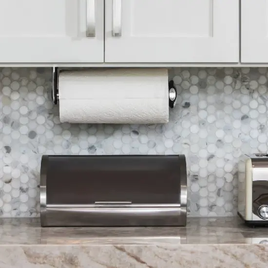 simplehuman Wall Mount Paper Towel Holder Brushed Stainless Steel: 5-Year Warranty, Spot Clean, Silver, 13.1" Width image {3}