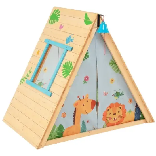 Costway Climbing Triangle with Tent Triangle Climber Crawling Toys for Kids & Baby image {9}