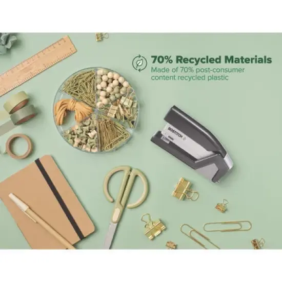 Bostitch InJoy Spring-Powered Compact Stapler, 20-Sheet Capacity, Black image {2}