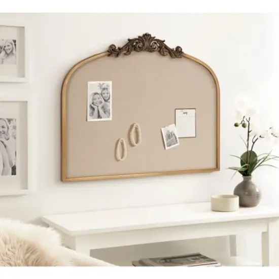 Kate & Laurel All Things Decor 30"X24" Arendahl Arch Framed Pinboard Gold image {6}