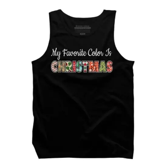 Men's Design By Humans My Favorite Color Is Christmas By c3gdesigns Tank Top image {4}