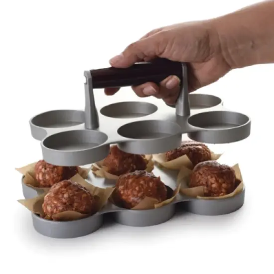Norpro Nonstick Cast Aluminum Mini Burger Press, Makes 6 Sliders image {2}