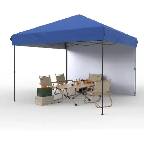 10&times;10 ft Heavy‑Duty Instant Pop‑Up Canopy Tent &ndash; One‑Person Push‑Button Setup + Wheeled Bag & 1 Sidewall, UV/Water‑Resistant Outdoor Shelter image {6}