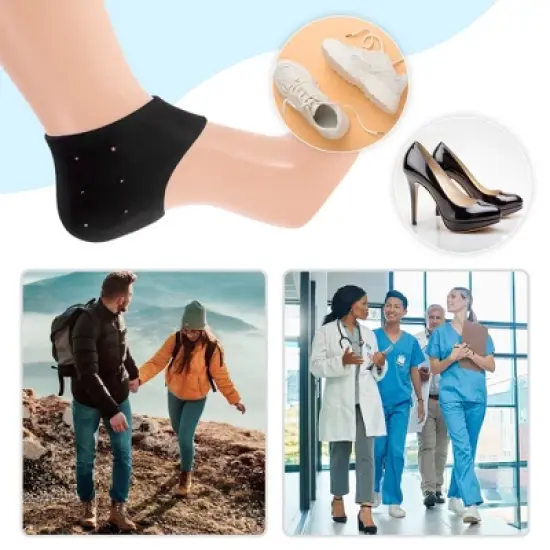 Unique Bargains Silicone Tape Hole Heel Protectors 1 Pair image {3}