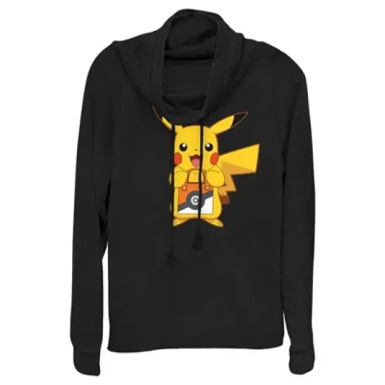Junior's Pokemon Halloween Trick or Treat Pikachu Cowl Neck Sweatshirt image {3}