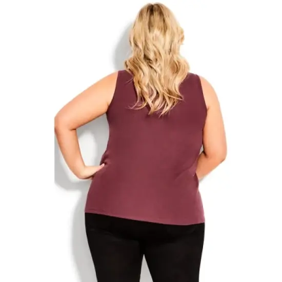 Women's Plus Size Plain Tank - plum | AVENUE image {1}