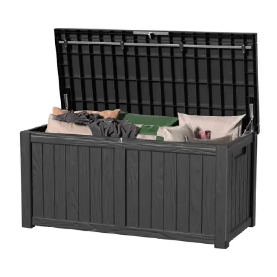 DSVIMOY Outdoor Storage Deck Box, 120 Gallon Deck Box, Small Patio Storage Bin for Garden Tools image {5}