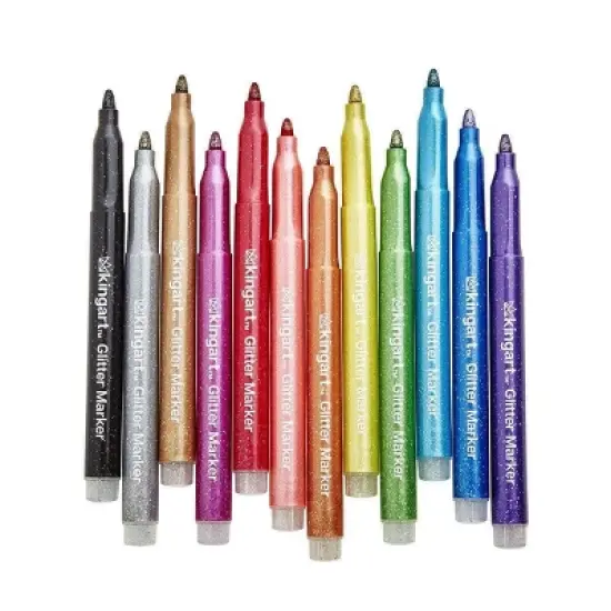 KINGART Glitter Markers 12 Colors image {2}