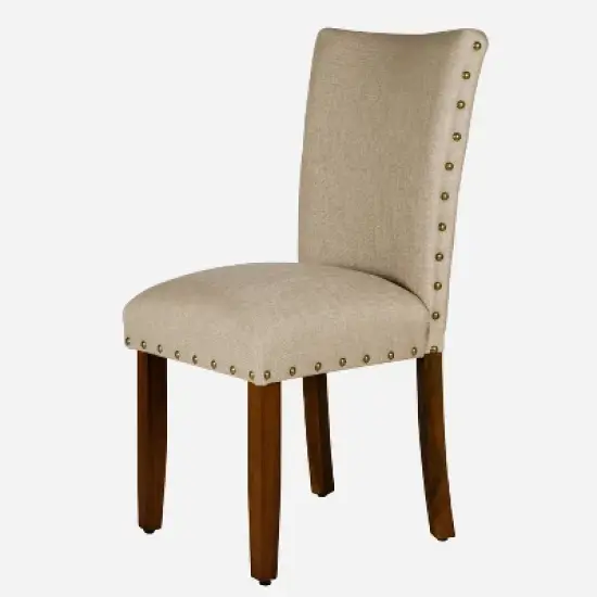 Set of 2 Classic Parsons Chair with Nailhead Trim - Homepop image {3}
