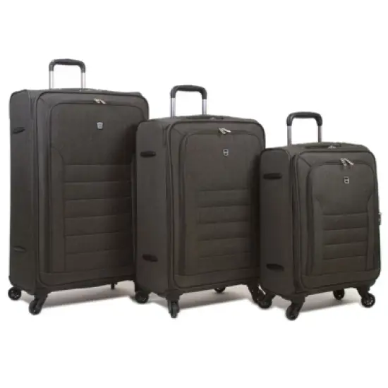 Dejuno Noir Lightweight 3-Piece Spinner Luggage Set with Laptop Pocket image {6}