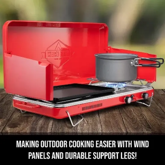 Hike Crew 2-in-1 Portable Gas Camping Stove/Grill with Griddle image {2}