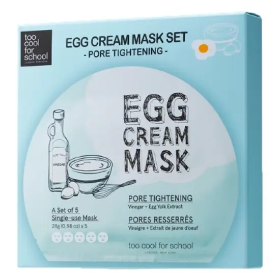 Too Cool for School - Egg Cream Mask + Egg White Extract  Set (5pc set box) image {6}