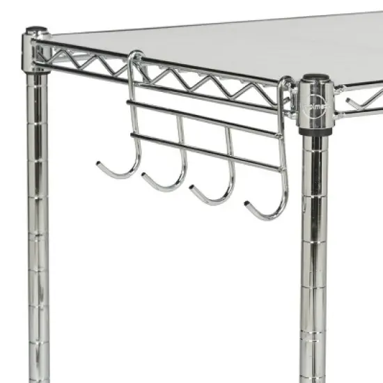 Lucien 2 Tier Microwave Rack - Chrome - Safavieh image {3}