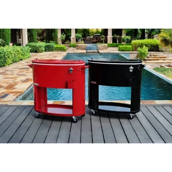 80qt Sporty Oval Rolling Patio Cooler - Permasteel
 image {10}