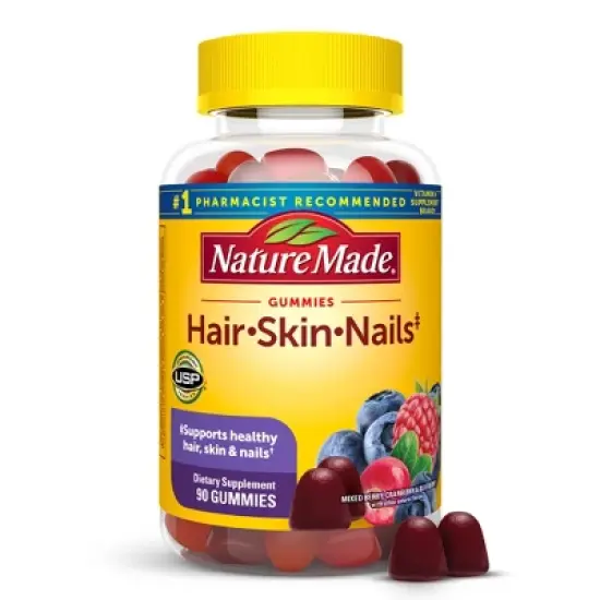 Nature Made Hair, Skin & Nails 2500 mcg Gummies - Mixed Berry - 90ct image {10}