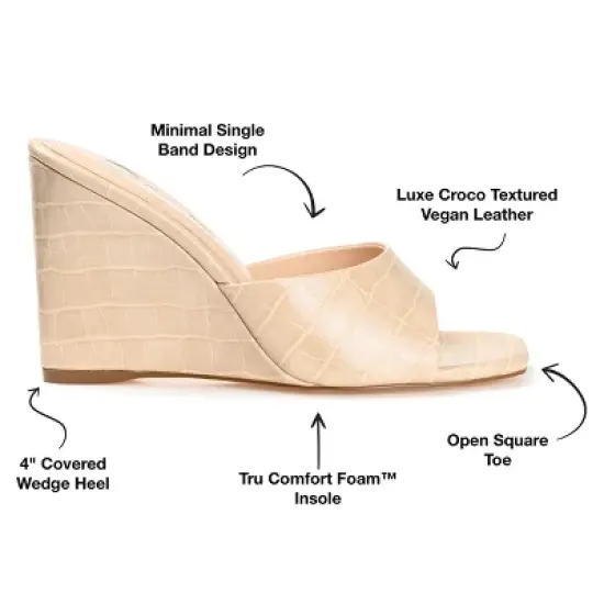 Journee Collection Womens Vivvy Tru Comfort Foam Slip On Open Square Toe Wedge Sandals image {7}