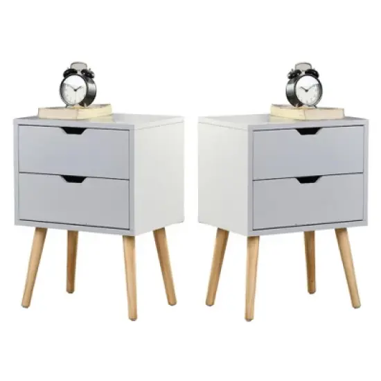 （Set of 2）Organnice End Side Table Nightstand image {7}
