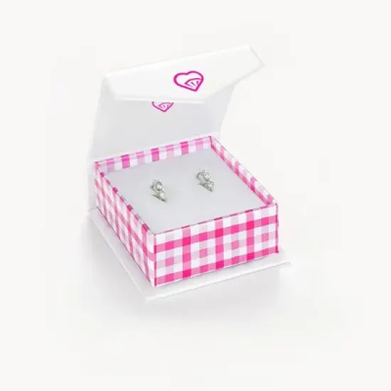 Girls' XOXO CZ Huggie Hoop Sterling Silver Earrings - In Season Jewelry image {4}