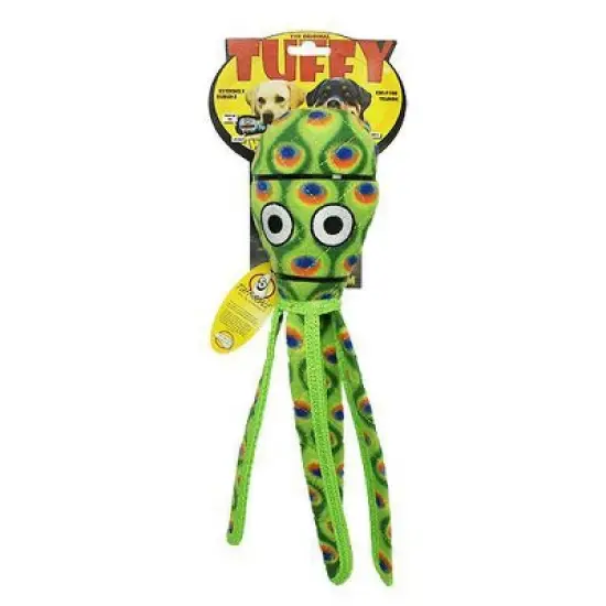 Tuffy Ocean Creature Squid Dog Toy - Green image {2}