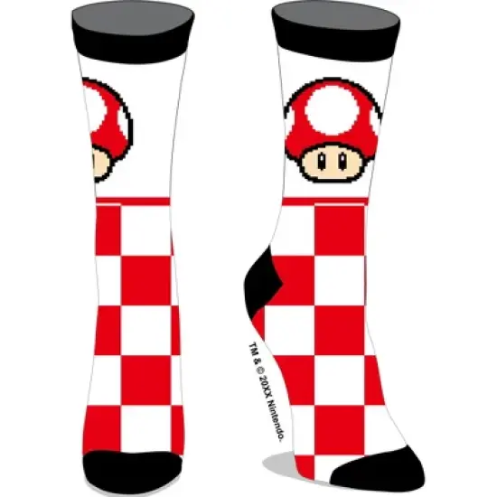 Super Mario Bros. Adult Crew Socks 5-Pack image {1}