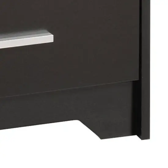 Coal Harbor 2 Drawer Tall Nightstand with Open Shelf Black - Prepac image {3}