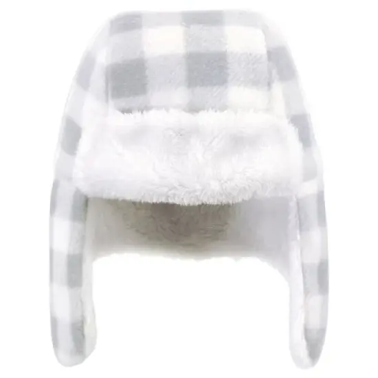 Hudson Baby Unisex Baby Trapper Hat, Mitten and Bootie Set, Gray White Plaid image {2}