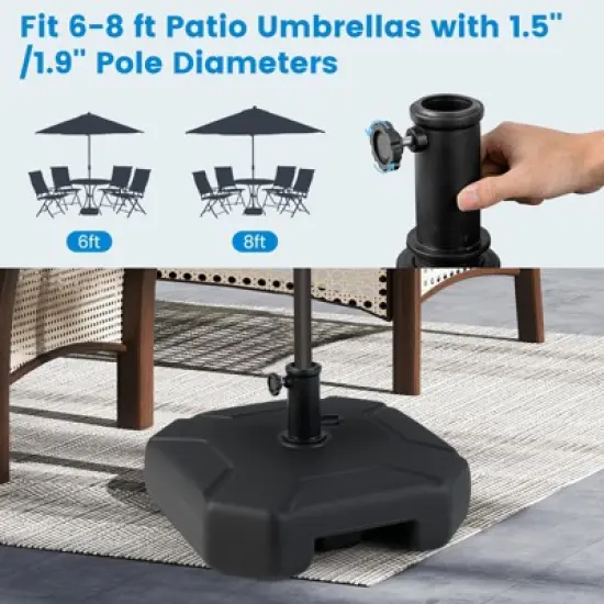 Tangkula Fillable Patio Umbrella Base Outdoor Market Umbrella Stand w/ Handle for Yard image {5}