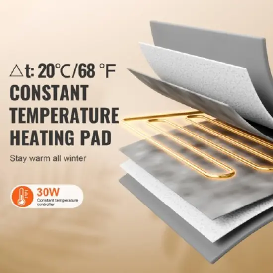 VEVOR Heated Cat House, Outdoor Kitty Shelter with Adjustable Temperature and Timer, 600D Oxford Cloth Foldable Cat Shelter, Green (Large) image {2}