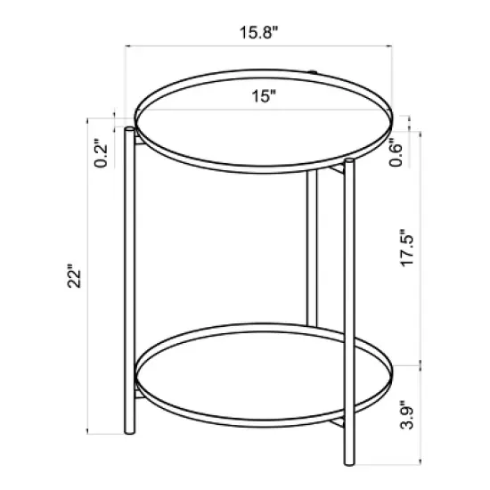 Metal Small Side Table with Shelf Black - Room Essentials&trade; image {4}