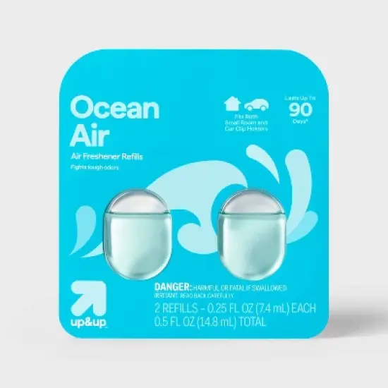 Small Room and Car Clip Refills - Ocean Air - 0.5oz/2ct - up&up&trade; image {3}