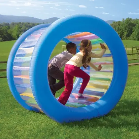 Hearthsong Roll With It Giant Inflatable Colorful Rolling Wheel for Active Outdoor Play image {7}