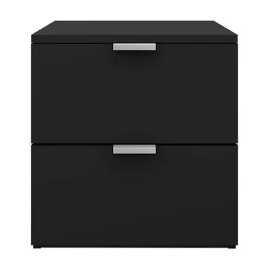 Delmar Wood 2 Drawer Nightstand Matte Black - Hillsdale Furniture image {2}