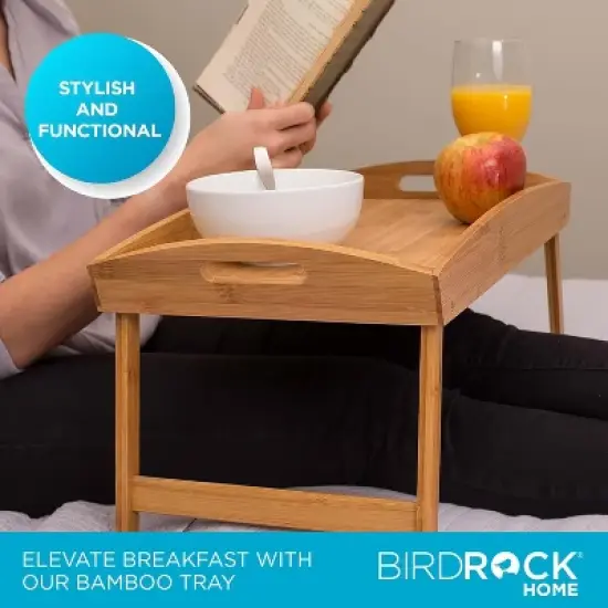 BirdRock Home Bamboo Breakfast Serving Tray - Natural image {3}