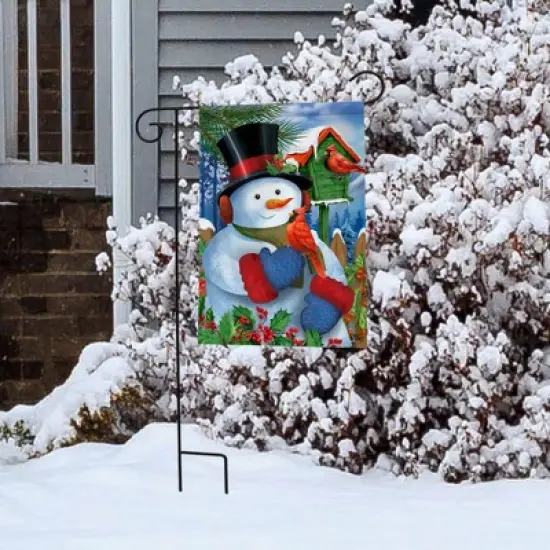 Briarwood Lane Garden Flag 12x18 For Outdoor Snowman and Cardinals Winter For Winter Garden Flag Flags For Outside image {3}