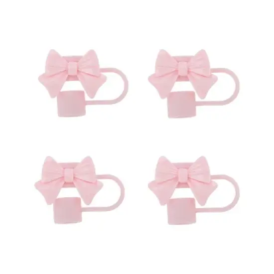 Unique Bargains Bow Straw Cover Cap 4 Pcs image {8}