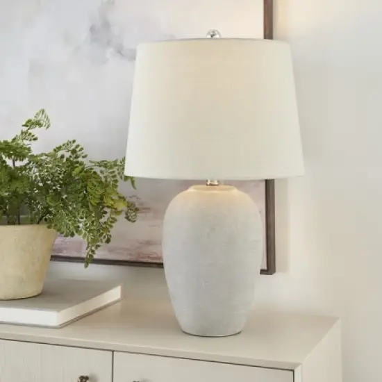 23" Farmhouse Ceramic Urn Pot Table Lamp - Nourison image {3}