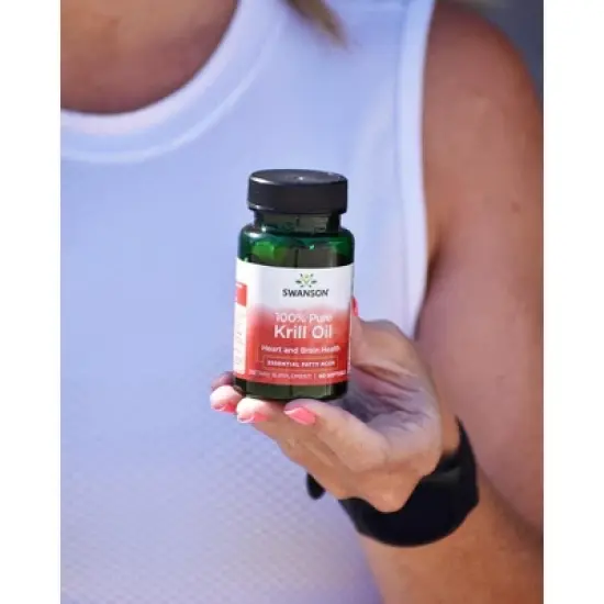 Swanson EFAs100% Pure Krill Oil, Cardiovascular, Skin & Brain Health Support, Helps Promote Healthy Blood Sugar Metabolism, 500 mg (60 Softgels) image {3}