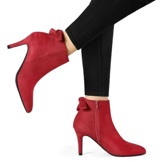 Allegra K Women's Pointed Toe Stiletto Heel Ankle Boots image {1}