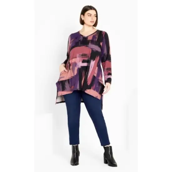 Women's Plus Size Eva Hacci Tunic - berry | AVENUE image {1}
