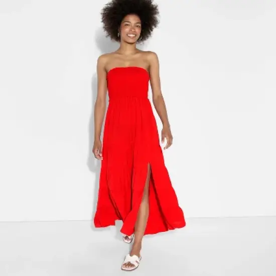 Women's Smocked Tiered Maxi A-Line Dress - Wild Fable&trade; Red image {3}