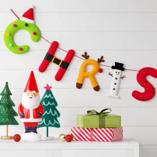 6' Colorful Fabric 'Christmas' Decorative Wall Garland - Wondershop&trade; image {1}