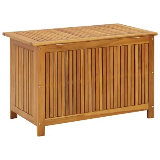 vidaXL Patio Storage Box 35.4"x19.7"x22.8" Solid Wood Acacia image {5}