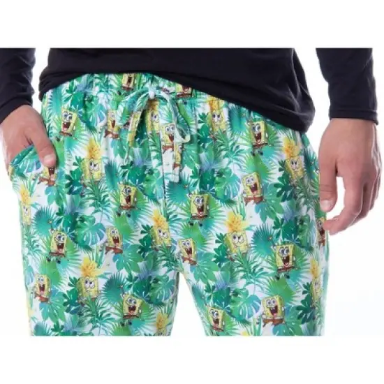 Nickelodeon Mens' SpongeBob SquarePants Tropical Delight Lounge Pajama Pants Multicolored image {3}