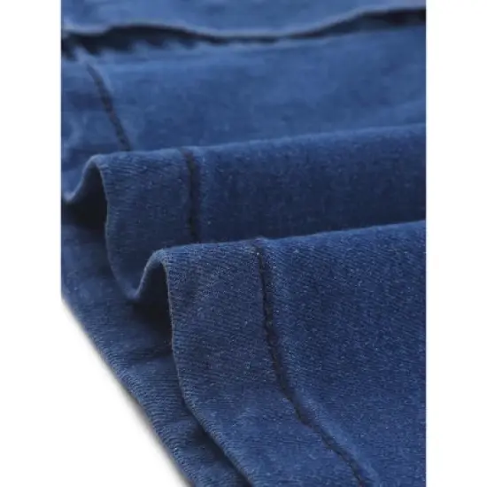 Agnes Orinda Women's Plus Size Denim Casual Mini Pockets Button Jean Pencil Skirts image {4}